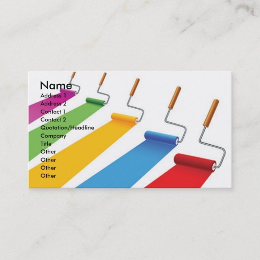 Customizable Paint1, Name, Address 1, Address 2, Contact 1, ... Business Cards