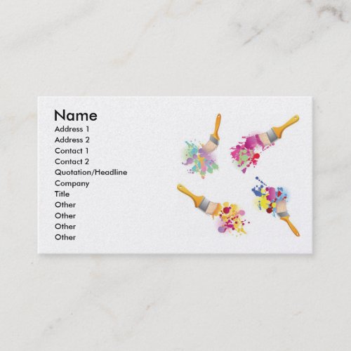 Paint3, Name, Address 1, Address 2, Contact 1, ... Business Card Templates