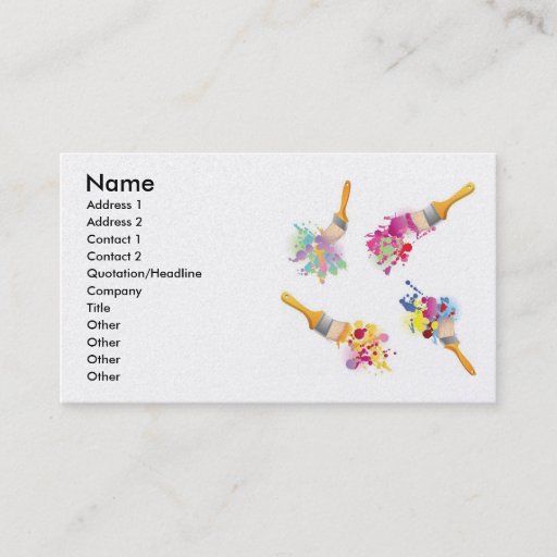 Customizable Paint3, Name, Address 1, Address 2, Contact 1, ... Business Card Templates