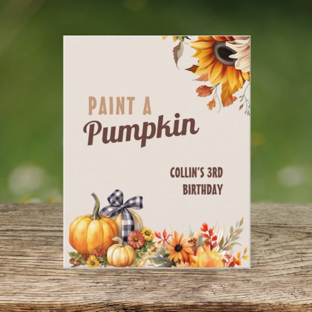 Paint A Pumpkin Fall Birthday Sign (Creator Uploaded)