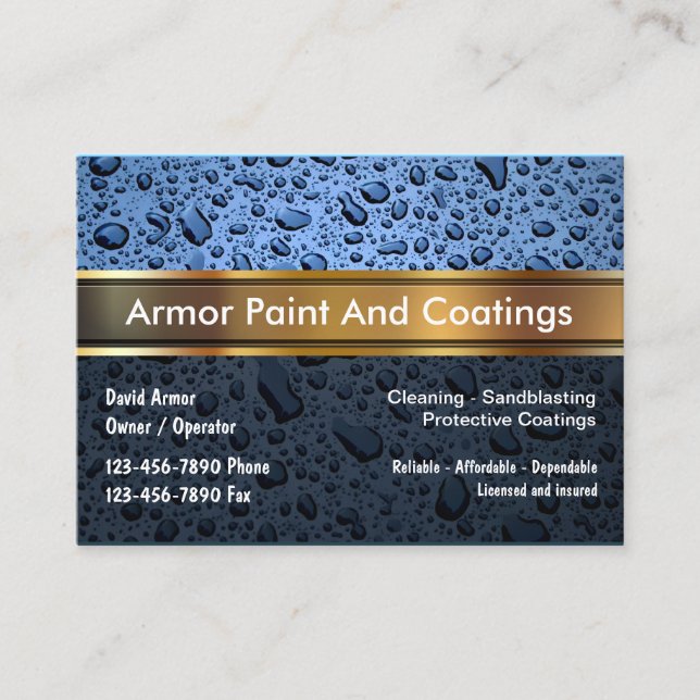 Paint And Coatings Business Card (Front)
