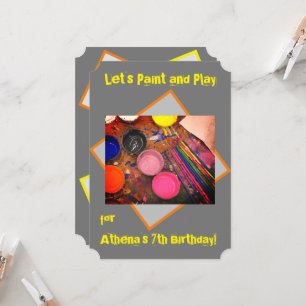 Paint and Play Art Party Invitation