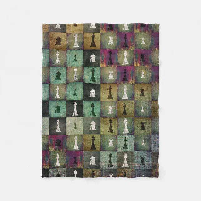 Pattern Print Chess Hooded Blanket