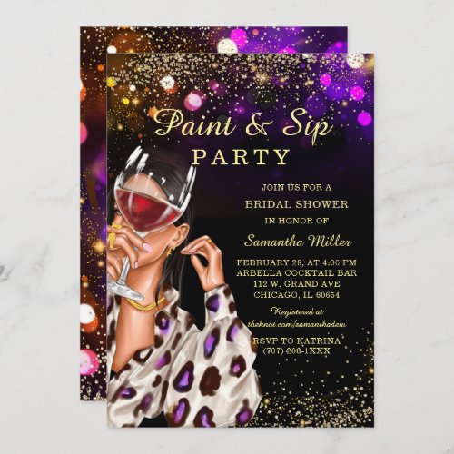 Paint and Sip Bridal Shower Invitation