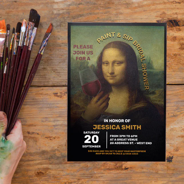 Paint and Sip Bridal Shower Invitation Zazzle