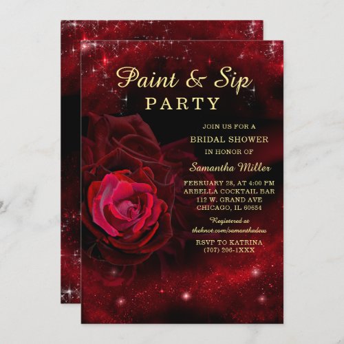 Paint and Sip Bridal Shower Invitation