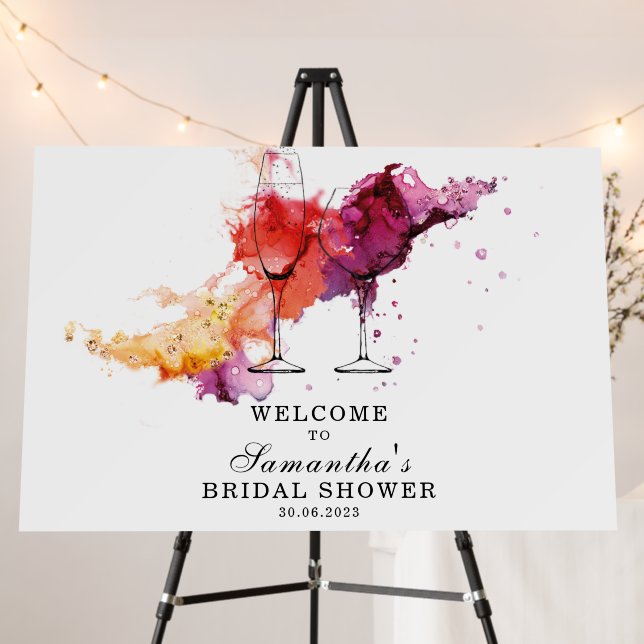 Paint and Sip Bridal Shower Welcome Sign Template (In Situ (Stand))
