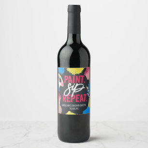 Paint and Sip Chalkboard Bachelorette Party Favor Wine Label