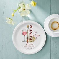 Paint and sip wine and art themed party template