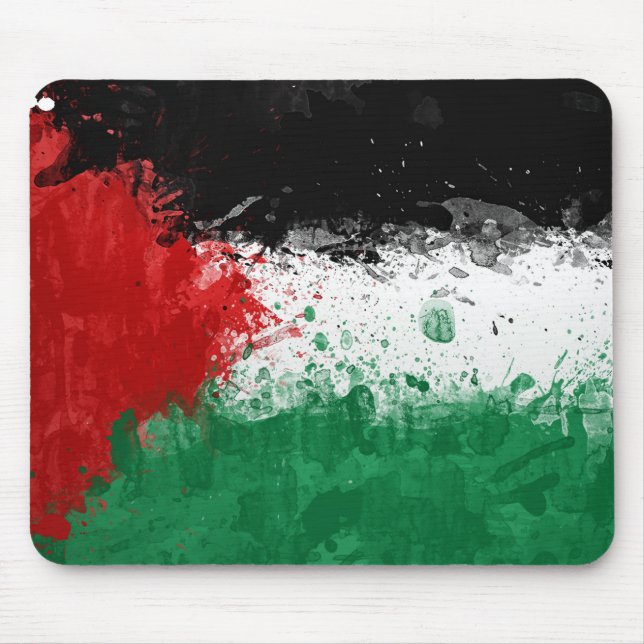 Paint Art Grunge Palestine Flag Mouse Pad (Front)