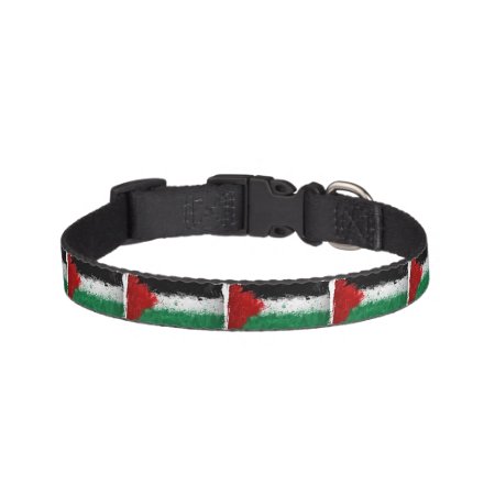 Paint Art Grunge Palestine Flag Pet Collar