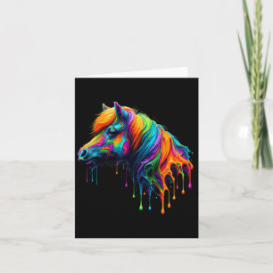 Paint Art Miniature Horse Horseback Riding Equestr Card