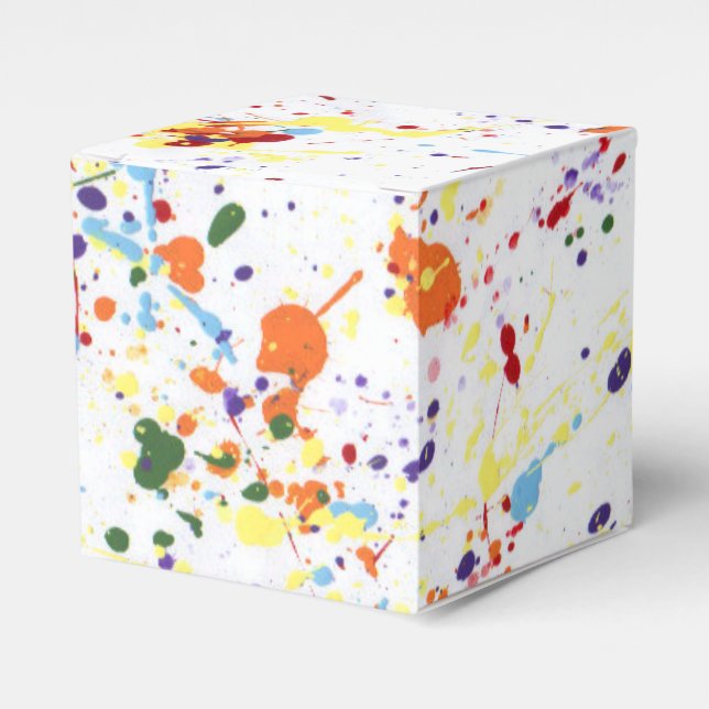 "Paint/Art Party" Cube Favor Box (Front Side)