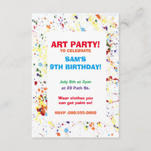 "Paint/Art Party" Invitations