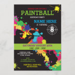 PAINT BALL PAINTBALL INVITE KIDS BIRTHDAY PARTY<br><div class="desc">Fun PaintBall Party invite. Perfect for any age Boy or Girl's Birthday party... 
SIMPLY CHANGE THE TEXT TO SUIT YOUR PARTY. Back print included.</div>