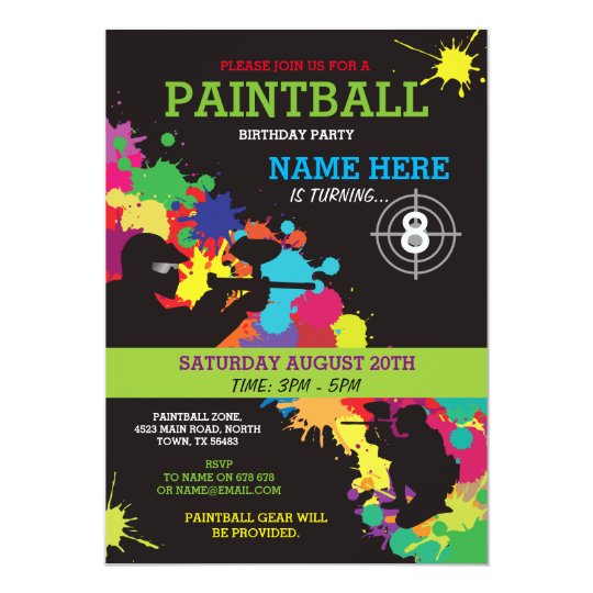 Blank Paintball Invitations 10