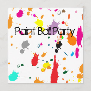 Paint Ball Party SPLATTER Invitation