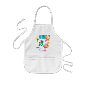 Paint Birthday Art Create Party Theme Custom Kids' Apron