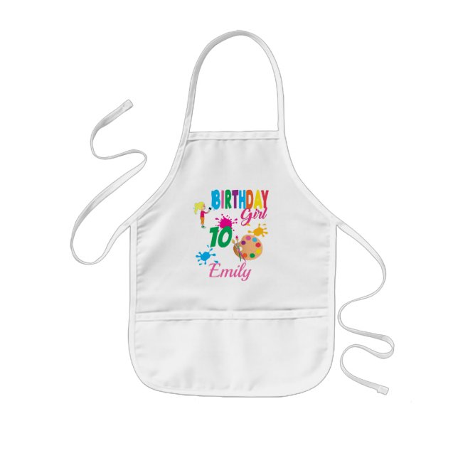 Paint Birthday Art  Create Party Theme Custom  Kids' Apron (Front)