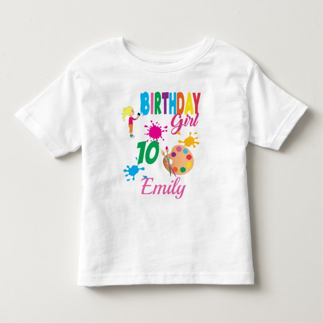 Paint Birthday Art  Create Party Theme Custom  Toddler T-shirt (Front)