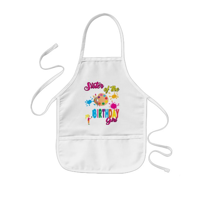 Paint Birthday Art Create Sister Matching  Kids' Apron (Front)