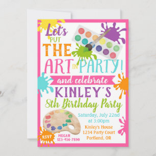 Paint BIrthday Invitation