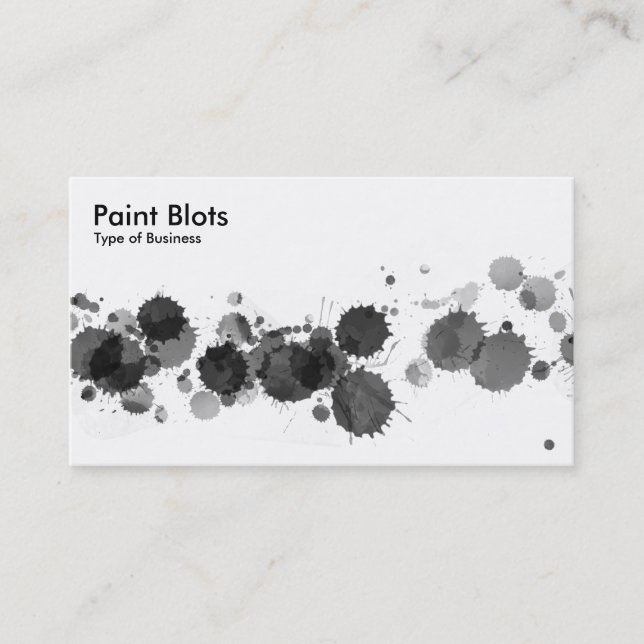 Paint Blots - Black Business Card (Front)