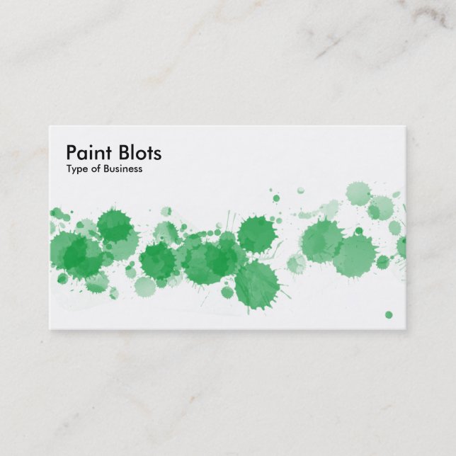 Paint Blots - Grass Green Business Card (Front)
