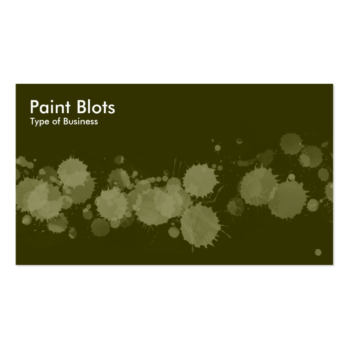 Paint Blots   Khaki on Dk Olive Business Cards