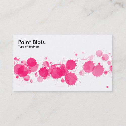 Paint Blots _ Neon Red Business Card