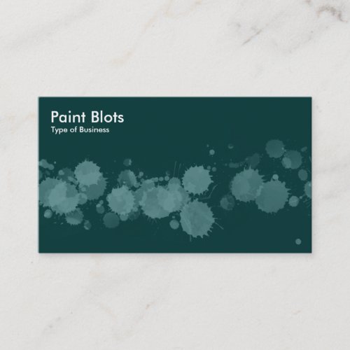 Paint Blots _ Ocean Green on Dk Green Business Card