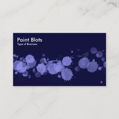 Paint Blots _ Pastel Blue on Dk Navy Business Card