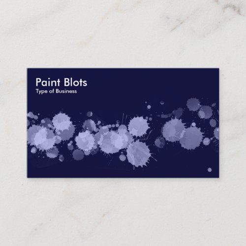 Paint Blots _ Powder Blue on Dk Navy Business Card