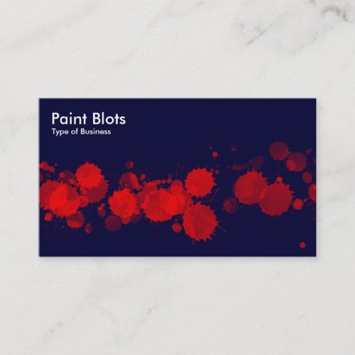 Paint Blots _ Red on Dk Navy Business Card