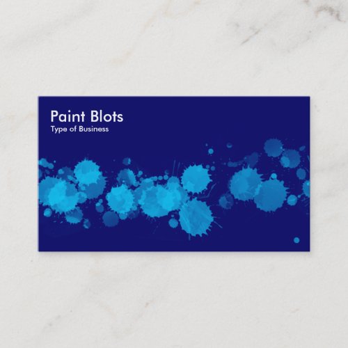 Paint Blots _ Sky Blue on Navy Business Card
