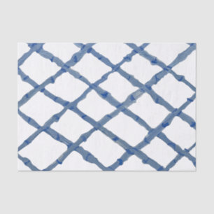 Paint Blue Chinoiserie Trellis Lattice Tissue Paper