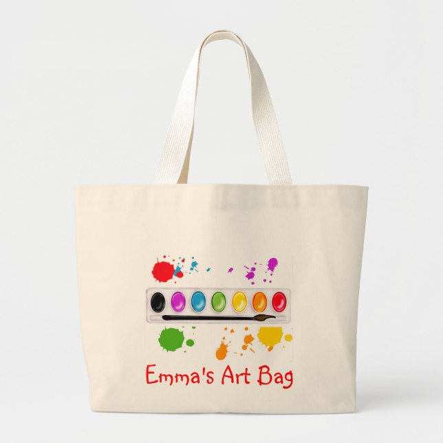paint box with splatters large tote bag (Front)