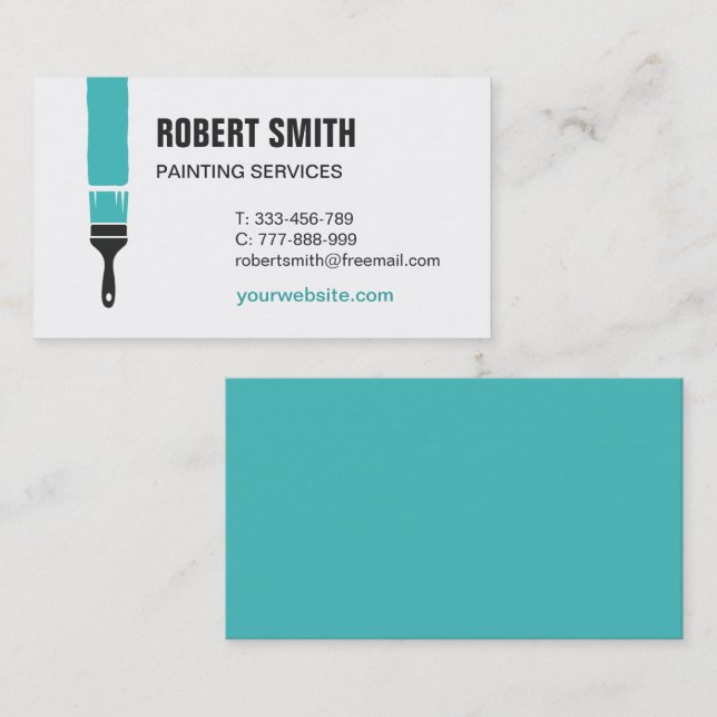 Paint Brush and Paint Trail Painting Business Card (Front/Back)