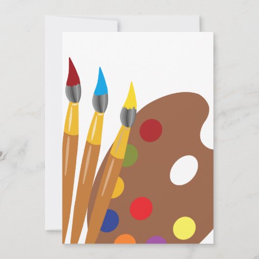 Paint Brush and Palette, Arts and Crafts Birthday (Back)