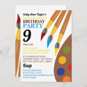 Paint Brush and Palette, Arts and Crafts Birthday (Front/Back)