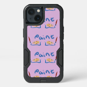 Paint brush and palette on purple iPhone 13 case