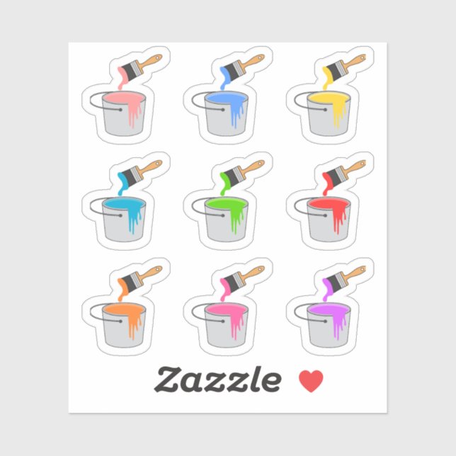 Paint Brush Buckets Hobby Renovation Day Planner Sticker (Sheet)