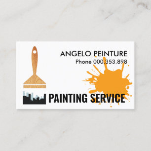 Paint Brush City Silhouette Bristles Business Card