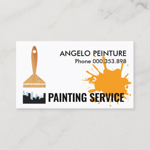 Paint Brush City Silhouette Bristles  Business Card