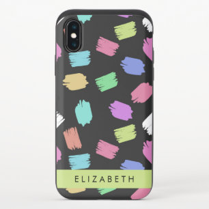 Paint Brush, Colorful Brush Strokes, Your Name iPhone X Slider Case