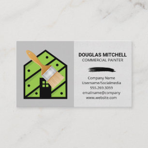 Paint Brush Green Home Logo Business Card