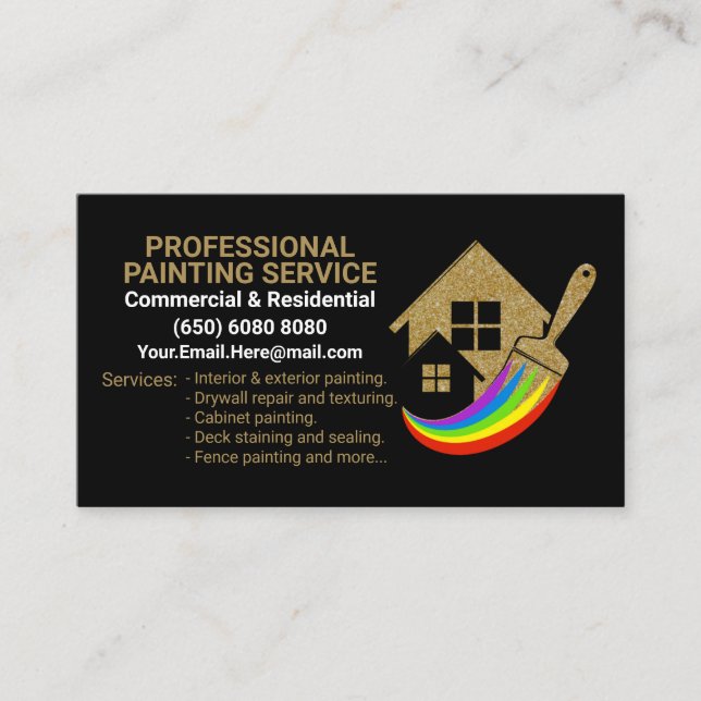 Paint Brush Painter House Painting Business Card (Front)