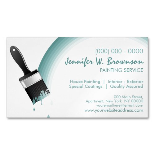 Paint Brush Rainbow house wall decoration Business Card Magnet