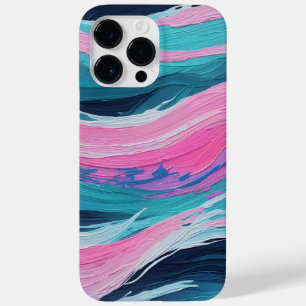 Paint Brush Stroke Abstract Ocean Waves Neon Color Case-Mate iPhone 14 Pro Max Case