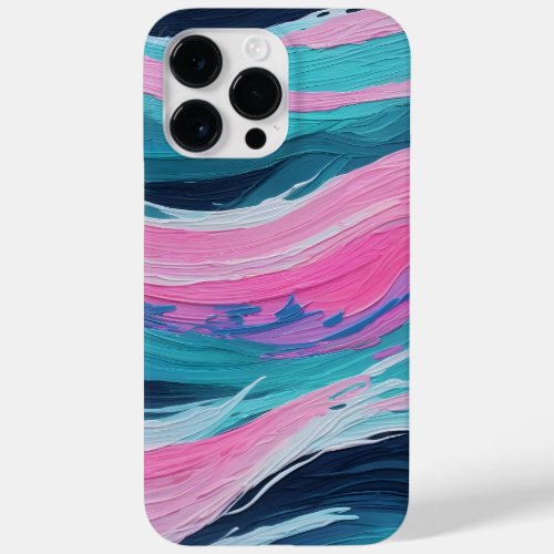 Paint Brush Stroke Abstract Ocean Waves Neon Color Case_Mate iPhone 14 Pro Max Case